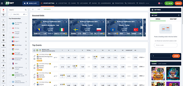 20Bet sports betting